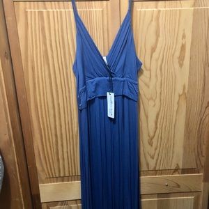 BLUE WOMEN’S CAMI STRAP RUCHED MATERNITY DRESS